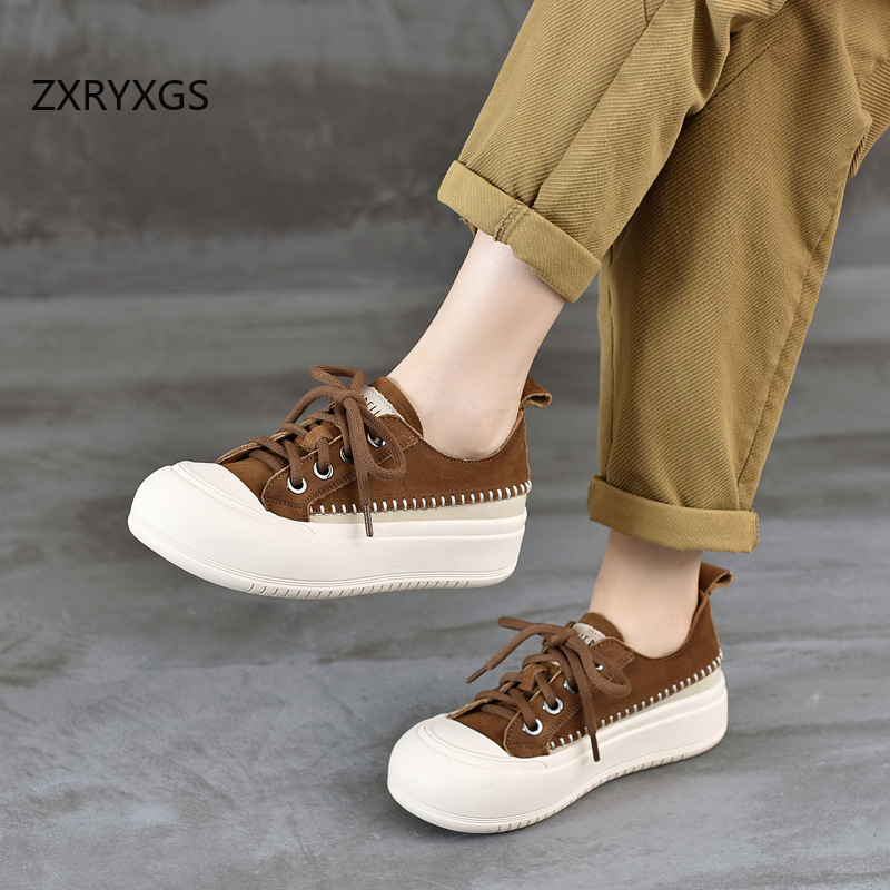 Women Shoes Size 4 In Cm - ZXRYXGS Neue Schnür-Sneaker aus Premium-Rindsleder mit