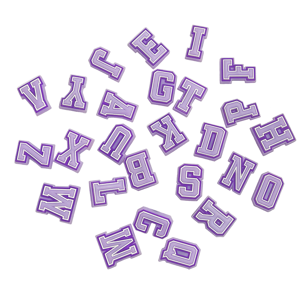 Croc Style Clog - Neue lila Alphabet-Buchstaben-Pins als Schuh-Charms für