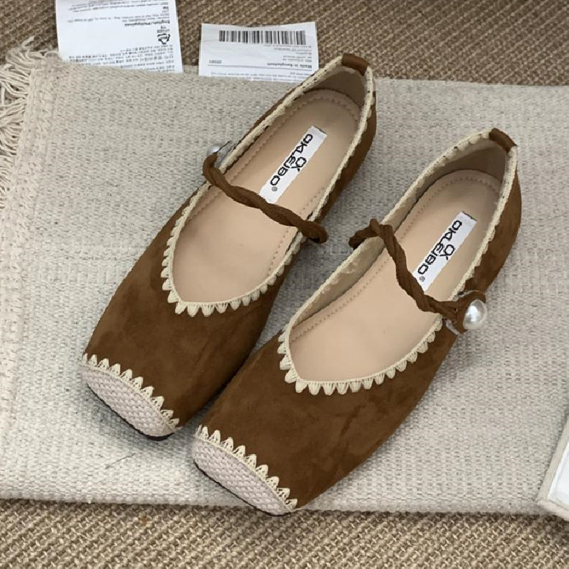 Women Shoes Japanese Brand - Retro-Spleiß-Design, bequeme Wohnungen für Damen, quadratische