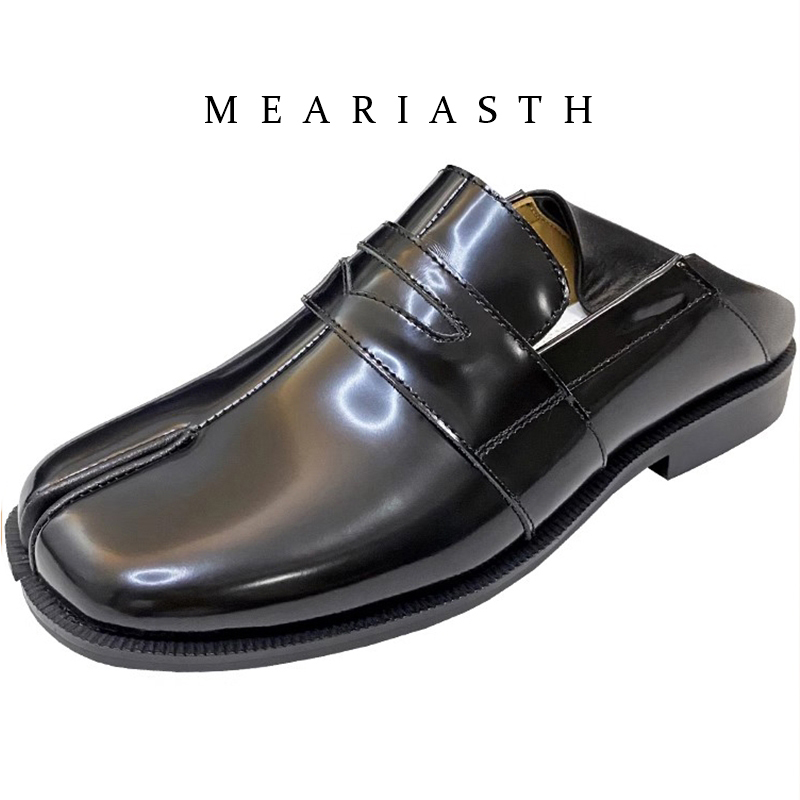 Women'S Shoes Wide Width - Schwarze Tabi-Schuhe mit geteilter Zehenpartie aus