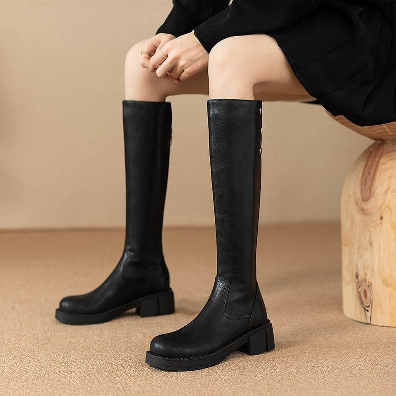 Women Shoes Waterproof - Herbst Winter Mittleren Absatz Damen Kniehohe