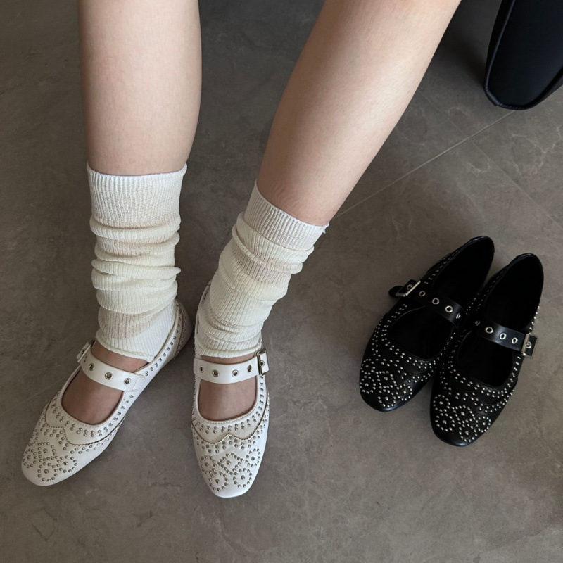 Retro Niet Schnalle Design Woh – Women'S Shoes Round Toe Bewertung und Preis