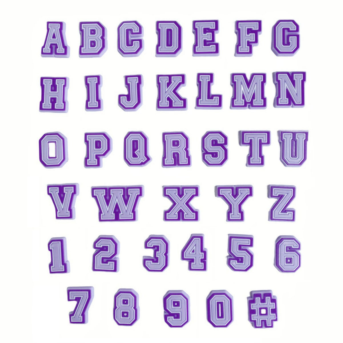 Neue lila Alphabet-Buchstaben- – Croc Style Clog Bewertung und Preis