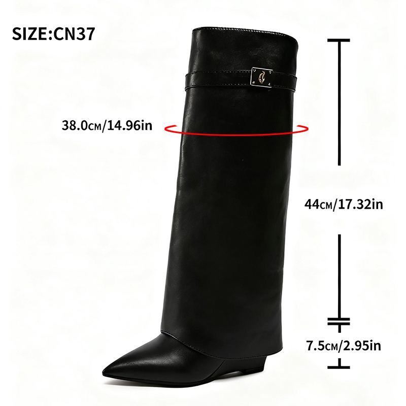 Schwarz Pu Leder Kniehohe Stie – Knee High Boots Women Bewertung und Preis
