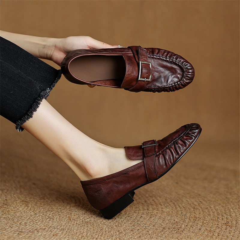 Neue Herbst Echt leder Frauen  – Women'S Shoes Round Toe Bewertung und Preis