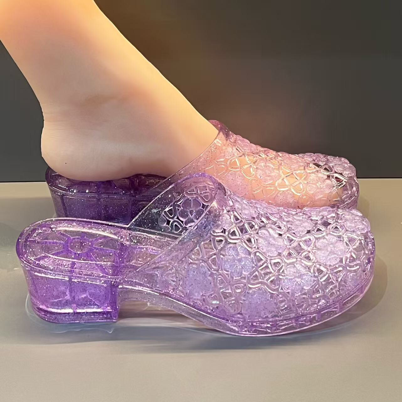 Neue Funkelnde Cut-Out-Sandale – Jelly Sandal Women Bewertung und Preis