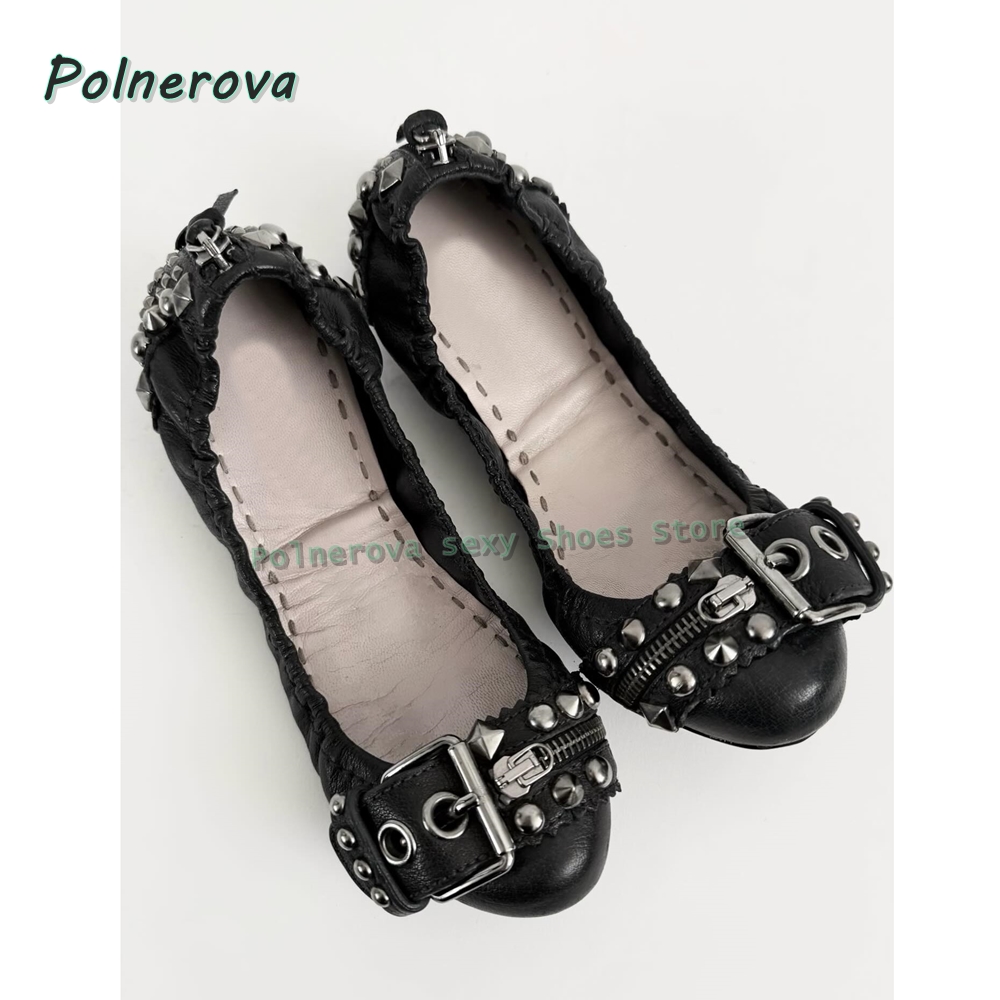 Nieten-Gürtelschnallen Mary Ja – Women'S Shoes Round Toe Bewertung und Preis