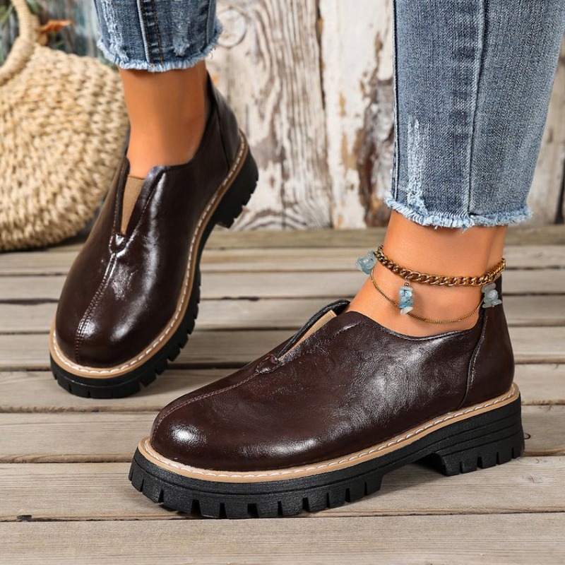 Retro Britischer Stil Damensch – Women'S Shoes Round Toe Bewertung und Preis