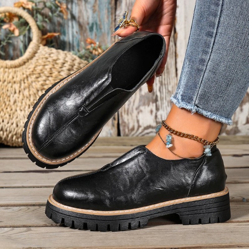 Retro Britischer Stil Damensch – Women'S Shoes Round Toe Bewertung und Preis