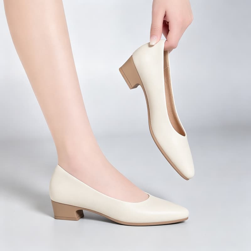 Elegante Damen-Softlederschuhe – Court Heel Pointed Bewertung und Preis